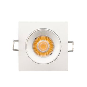 Foco orientable LED Cuadrado Blanco 12w 2700k driver LiFud corte ø75mm
