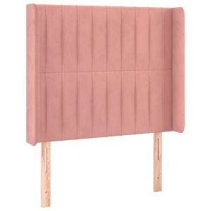 vidaXL cabecero con orejas de terciopelo rosa 103x16x118/128 cm