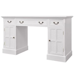 vidaXL escritorio de pedestal doble blanco 140x48x80 cm