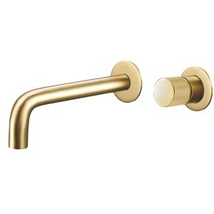 Valaz grifo lavabo empotrado redondo monomando maneta luxury oro mate
