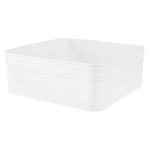 Lavabo forma cuadrada 39x39x15 cm cerámica blanca diseño ml