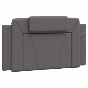 vidaXL cabecero de cama acolchado cuero sintético gris 100 cm