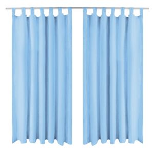 vidaXL cortinas de micro-raso con bucles 2 unidades 140x175cm turquesa