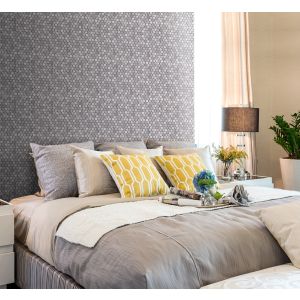 Papel pintado tnt efecto panal texturizado gris