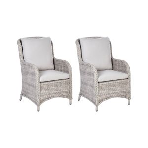 Conjunto de 2 sillones de jardín cascais ratán sintético beige