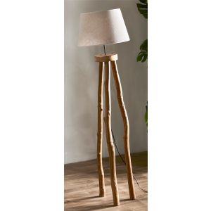 Lampara pie mileto tripode madera natural pant. Beige 158 cms 40dx158 cms