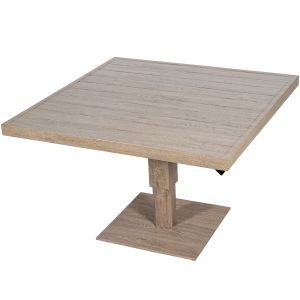 Mesa exterior aluminio crema, altura regulable