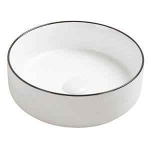 Ondée - lavabo de encimera lisea - blanco y negro - cerámica - 34,6cm