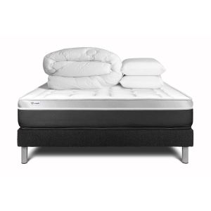 Pack cama completa - colchón 160x200cm + somier con láminas (kit) + 2 almoh