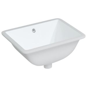 vidaXL lavabo de baño rectangular cerámica blanco 47,5x35x19,5 cm