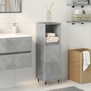 Armario de baño madera contrachapada gris hormigón 30x30x100 cm esb4212