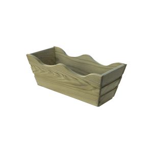 Jardinera de balcon de madera 50x20x19 cm ondulada autoclave - madelea