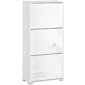 Armario de zapato 60x26x124 cm mdf y plásctico color blanco Homcom