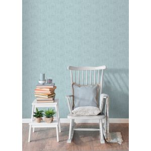 Papel pintado tnt liso con textura lienzo turquesa