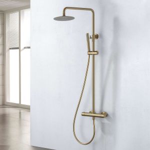 Columna de ducha termostática sky bath oro inox s304 serie supreme