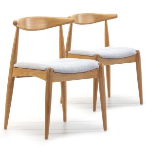 Pack 2 sillas corzo color roble, madera maciza