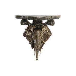 Repisa de resina 36,5x16,5x36cm elefante dorado