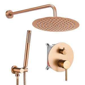 Rea juego de ducha oculto lungo copper brush brush + box, 15,5x15,5x36 cm