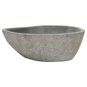 vidaXL lavabo ovalado piedra de río (37-46)x(29-36) cm