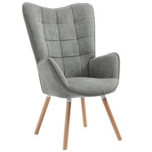 Meubles cosy - sillón nórdico - gris con con reposabrazos - 66x71x108 cm