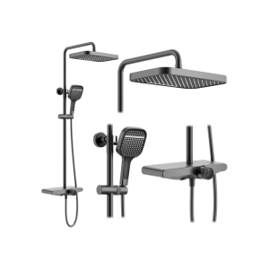 Rea conjunto de ducha bari titanium, 51x33x118,5 cm