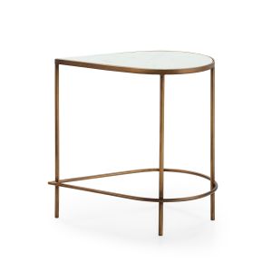 Mesa auxiliar 60x40x60 marmol blanco, metal dorado