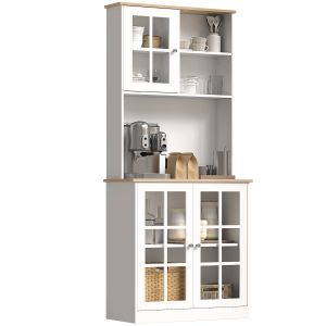 Aparador de madera blanca 80x37x183 cm