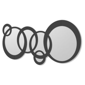 Dekoarte - espejos decorativos modernos circulos plata negro | 140x70cm