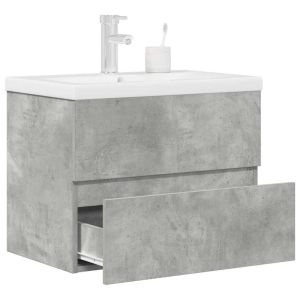 Set muebles de baño 2 piezas madera contrachapada gris hormigón esb1624