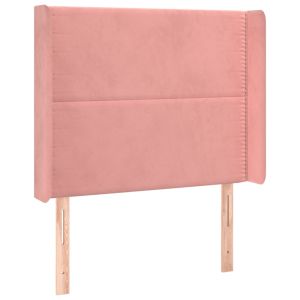 vidaXL cabecero con orejas de terciopelo rosa 103x16x118/128 cm