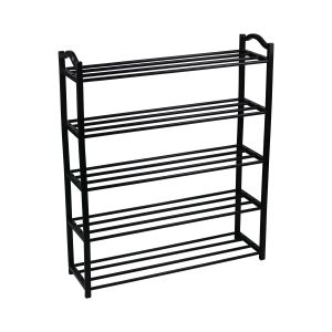 Estantería zapatero 5 baldas sir negro 63x20x79cm Thinia Home