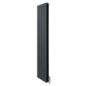 Radiador panel plano y válvulas cromadas - 1800 mm x 315 mm - gris
