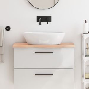 Encimera de baño madera maciza sin tratar 80x40x(2-4) cm eerf4180