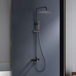 Columna de ducha monomando sky bath negro cristal serie infinite