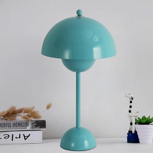 Lámpara de mesa turquesa, diseño flowerdepot para sala o dormitorio