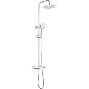 Valaz barra de ducha/bañera termostática redonda 150cm cromada - 30cm