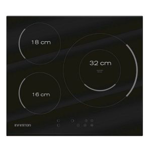 Encimera de inducción infiniton ind-a3f - 9 niveles, 3 zonas , táctil