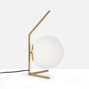 Lámpara de mesa "elisa", latón dorado y cristal ø22cm - E27