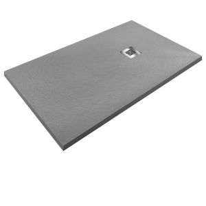 Plato ducha | válvula + rejilla | piedra | gris | 100x100cm