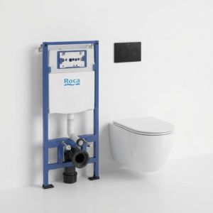 Roca duplo + pl10 negro mate + wc kp round pro total clean