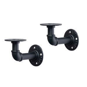 Soporte de balda rei 1521 | 85x107x160 mm | negro mate | 2 uds.