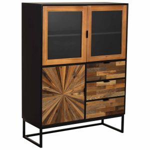 Aparador de madera recuperada marrón 100x40x135h cm
