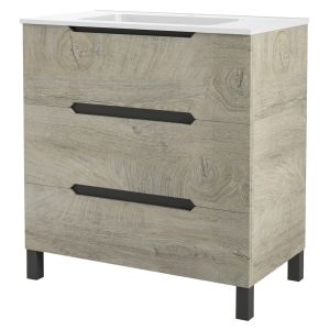 Mueble de baño alaska -80cm - madera - 3 cajones