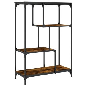 vidaXL estantería madera de ingeniería acero roble ahumado 81x36x115cm