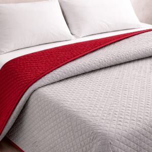 Colcha bicolor reversible gris/rojo cama 90cm donegal collections