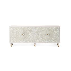 Aparador bali de madera de mango en color blanco 190 cm