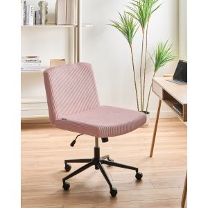 Silla de escritorio geddes pana rosa pastel