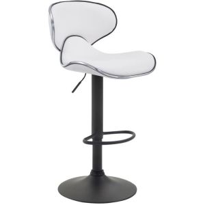 Taburete de bar regulable - blanco - polipiel