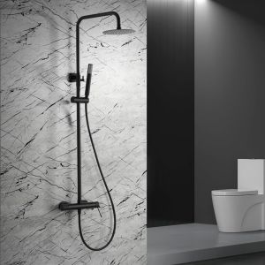 Imex - columna ducha monomando con grifo negro serie line