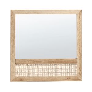 Espejo de pared rosell 60 cm 60 cm marrón claro